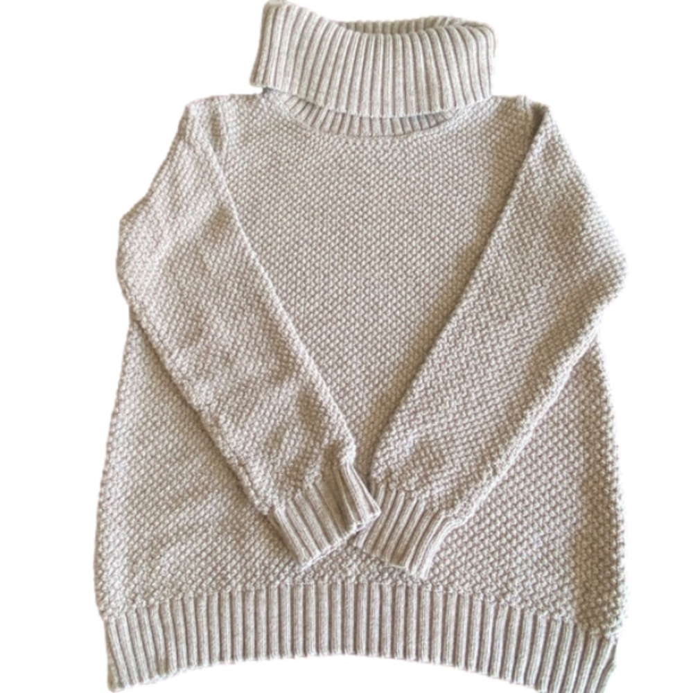 𝅺HILARY Radley oatmeal colour cowl neck knit sweater ribbed hem